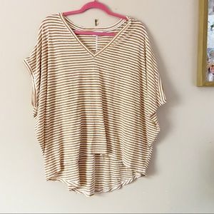 Talulah• orange white striped oversized top vneck boho style